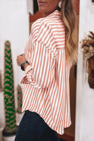 Stripe Western Button Down Long Sleeve Shirt option 6