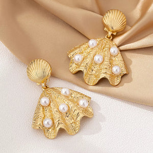 Synthetic Pearl,18K Gold-Plated,Alloy Care instructions: Avoid wearing during ex earrings in Golden Yellow with drop