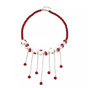 necklace featuring eyeball motif in silver with Resin,Zinc alloy,glass Care instructions: Avoid wearing during exercise, as