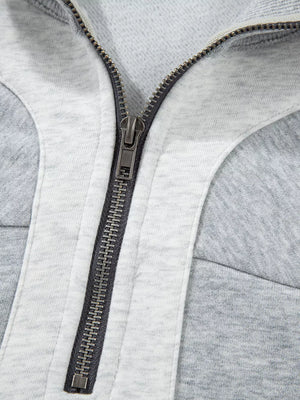 Half Zipper Collared Drop Shoulder Sweatshirt option 6