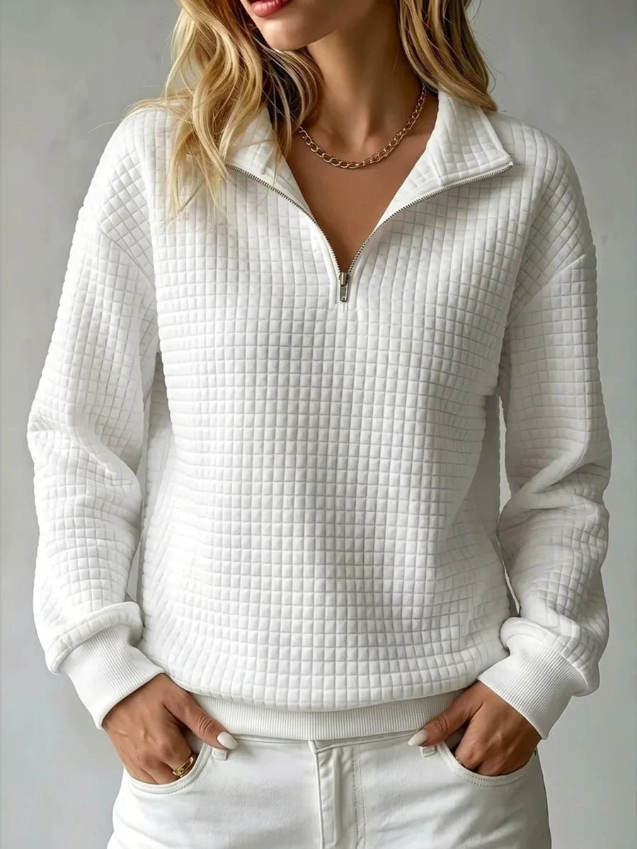 sweatshirt in Black with collared and long sleeve