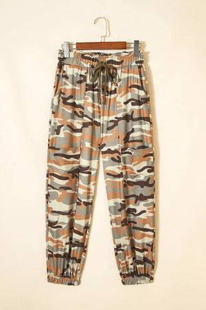 Camouflage Printed Drawstring Jogger Pants option 4