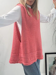 100% acrylic Care instructions: Machine wash cold sweater vest in Pink with relaxed silhouette