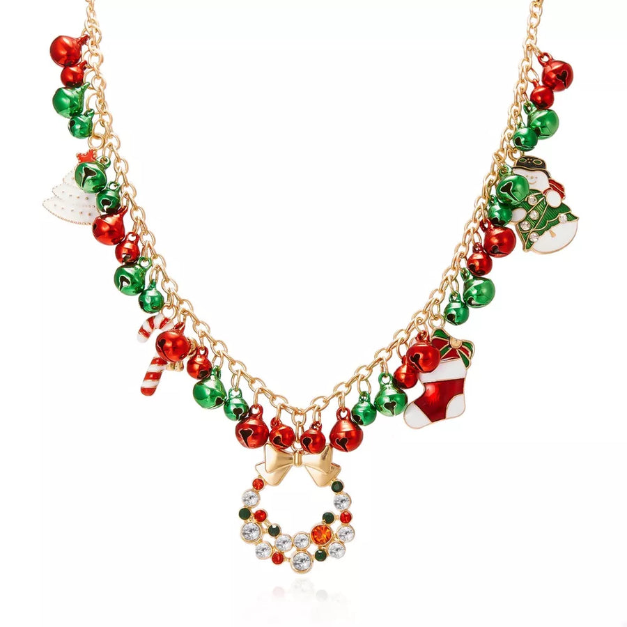 necklace featuring novelty in red with 18K Gold-Plated, Alloy, Rhinestone Care instructions: Avoid wearing during exerc