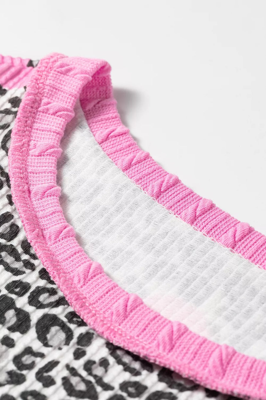 Leopard Heart Print Colorblock Pullover Blouse option 5