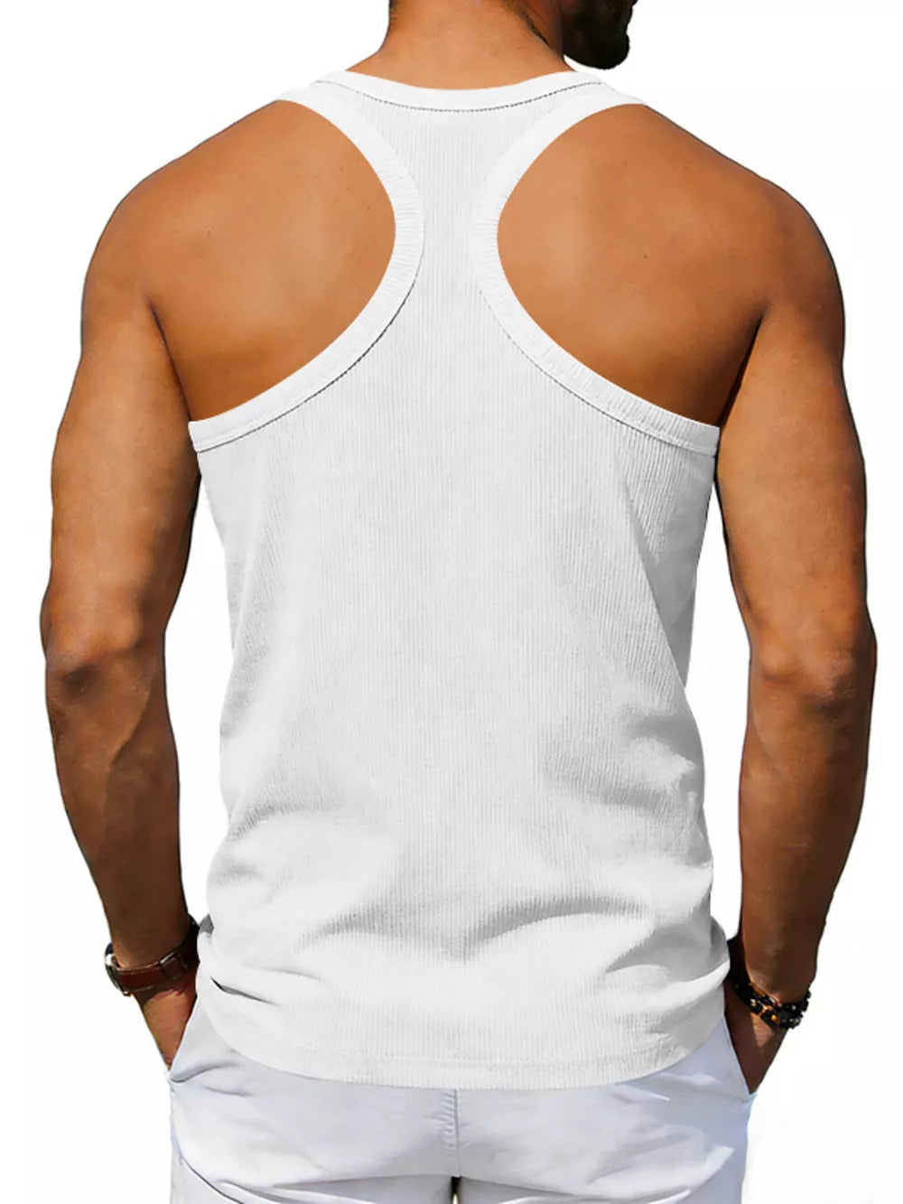 Black Men's Full Size Round Neck Tank