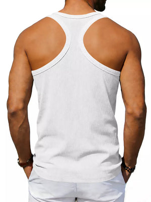 Black Men's Full Size Round Neck Tank