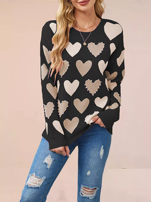 Rose Red pullover sweater with hip-length and pullover