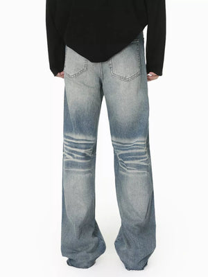 Men S Wide Leg Washed Jeans option 7