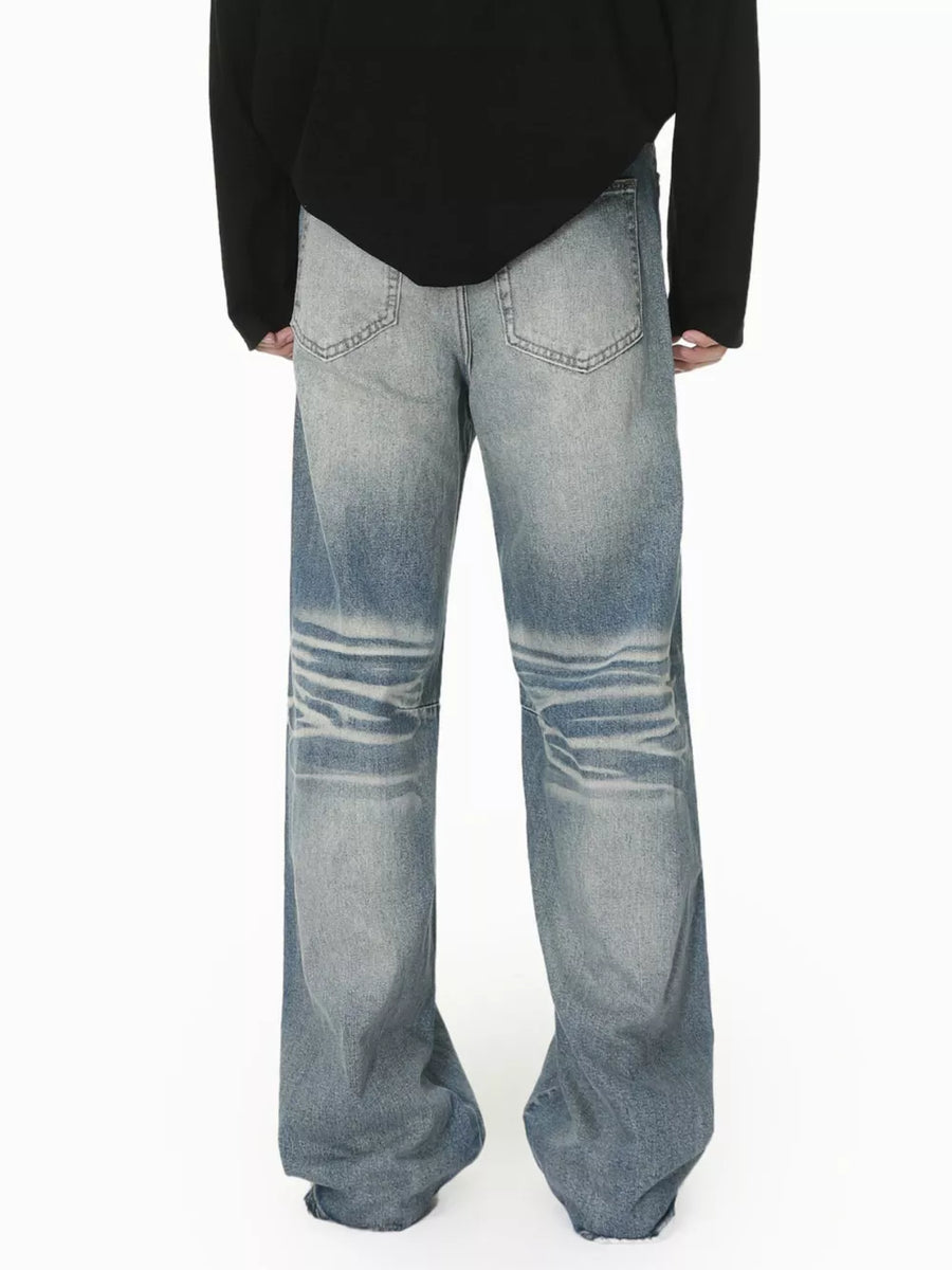 Men S Wide Leg Washed Jeans option 7