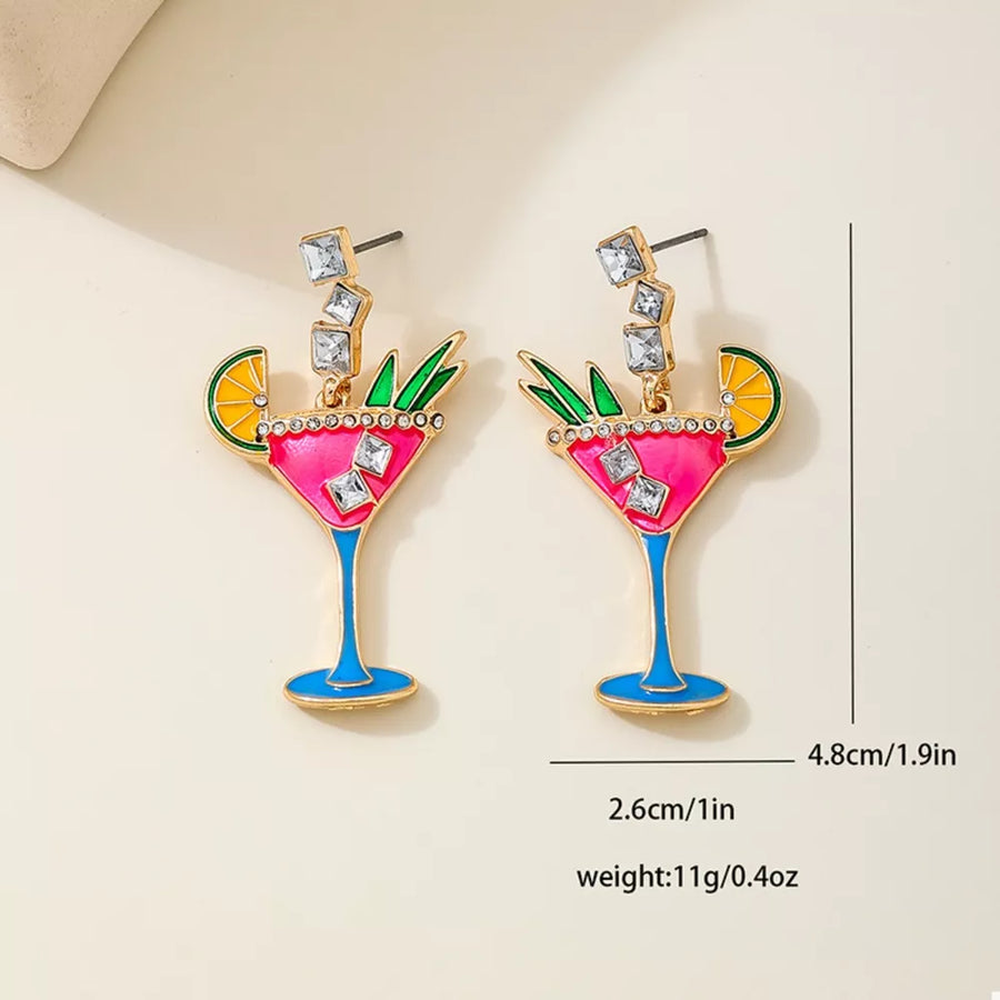 earrings in hot pink with dangle and short