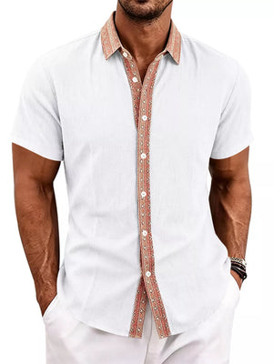light beige regular button-up shirt with collared