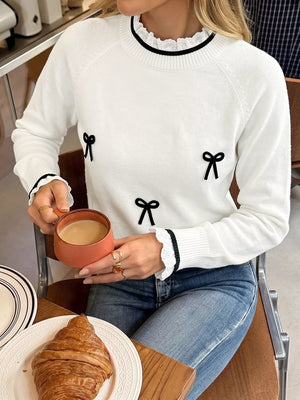 ivory pullover sweater with hip-length and pullover
