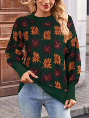 black mock neck sweater with ribbed cuffs and long sleeve