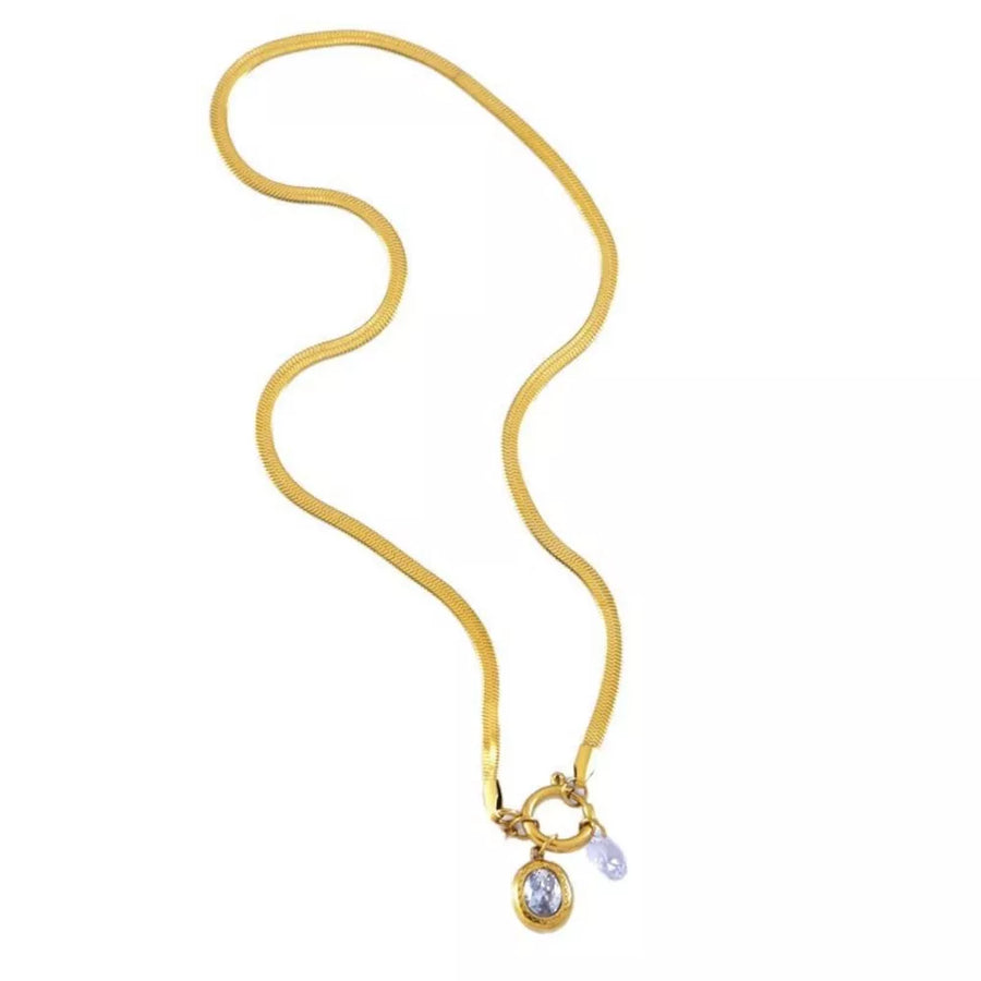 necklace in gold with herringbone and 18K gold-plated