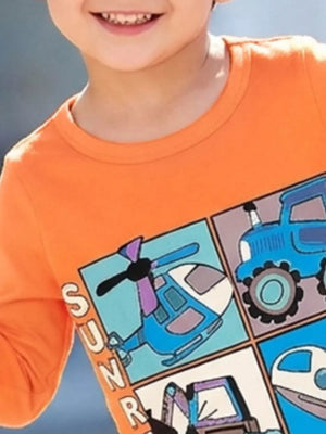 95%cotton, 5%spandex Care instructions: Machine wash cold t-shirt in orange with regular silhouette