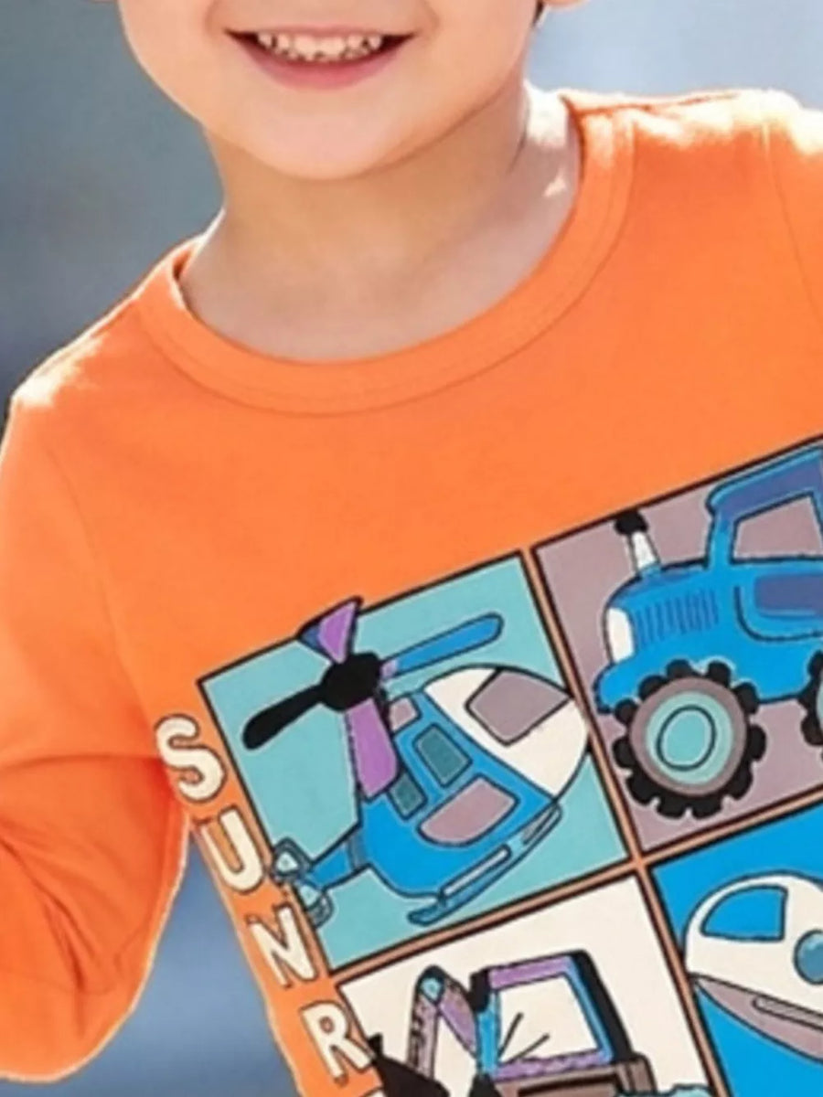 95%cotton, 5%spandex Care instructions: Machine wash cold t-shirt in orange with regular silhouette