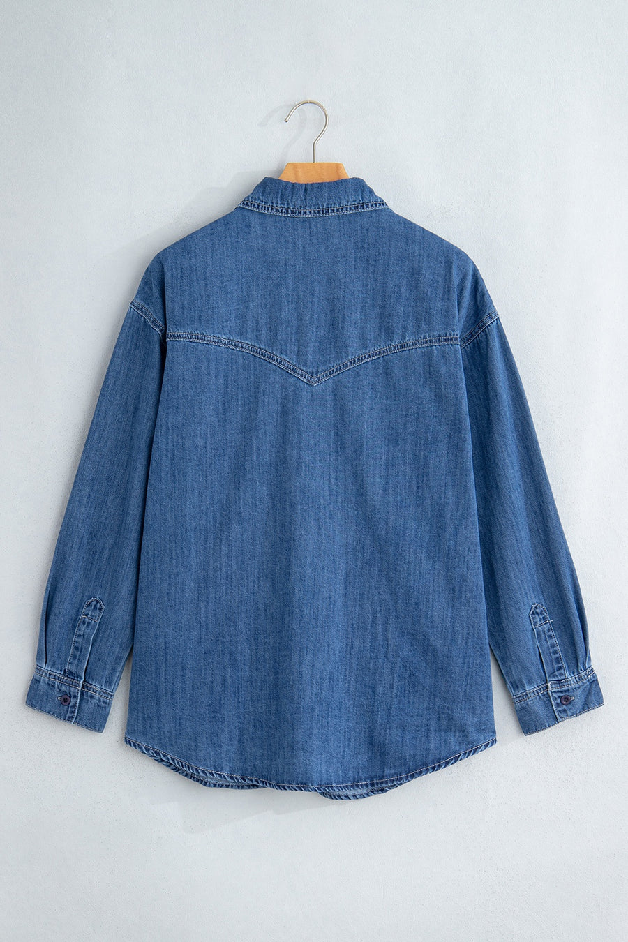 Dusty Blue relaxed western shirt with collared