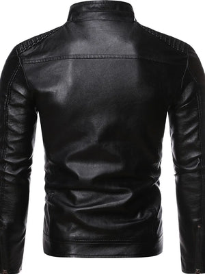 Coffee with Men's Plus Size Zip Up Motorcycle Jacket