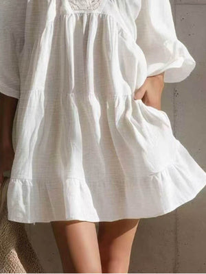 100% polyester Care instructions: Machine wash cold mini dress in Blush Pink with A-line silhouette