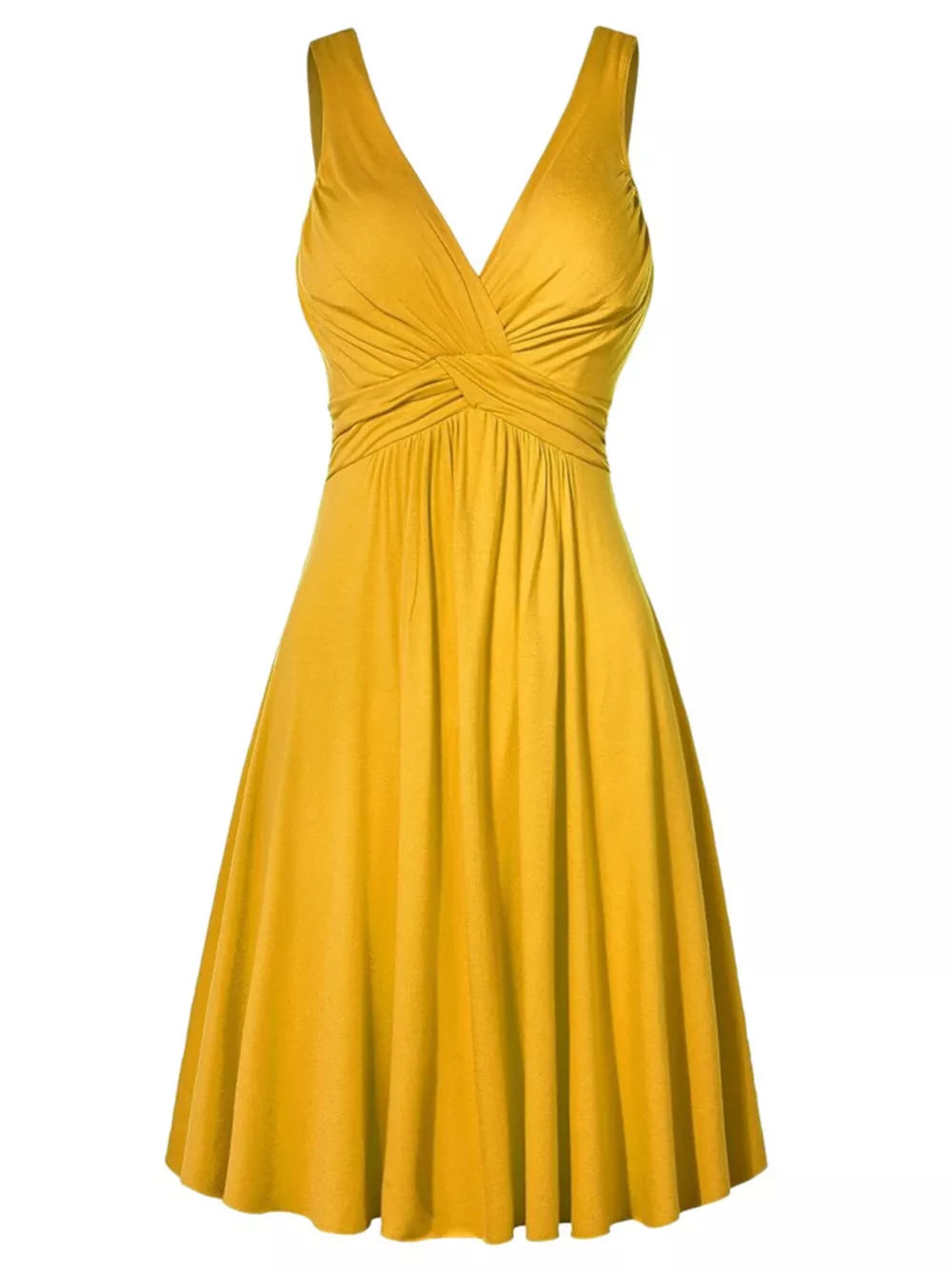 Twisted Sleeveless Ruched Waist A-line Dress Plus Size in Hot Pink with ruched