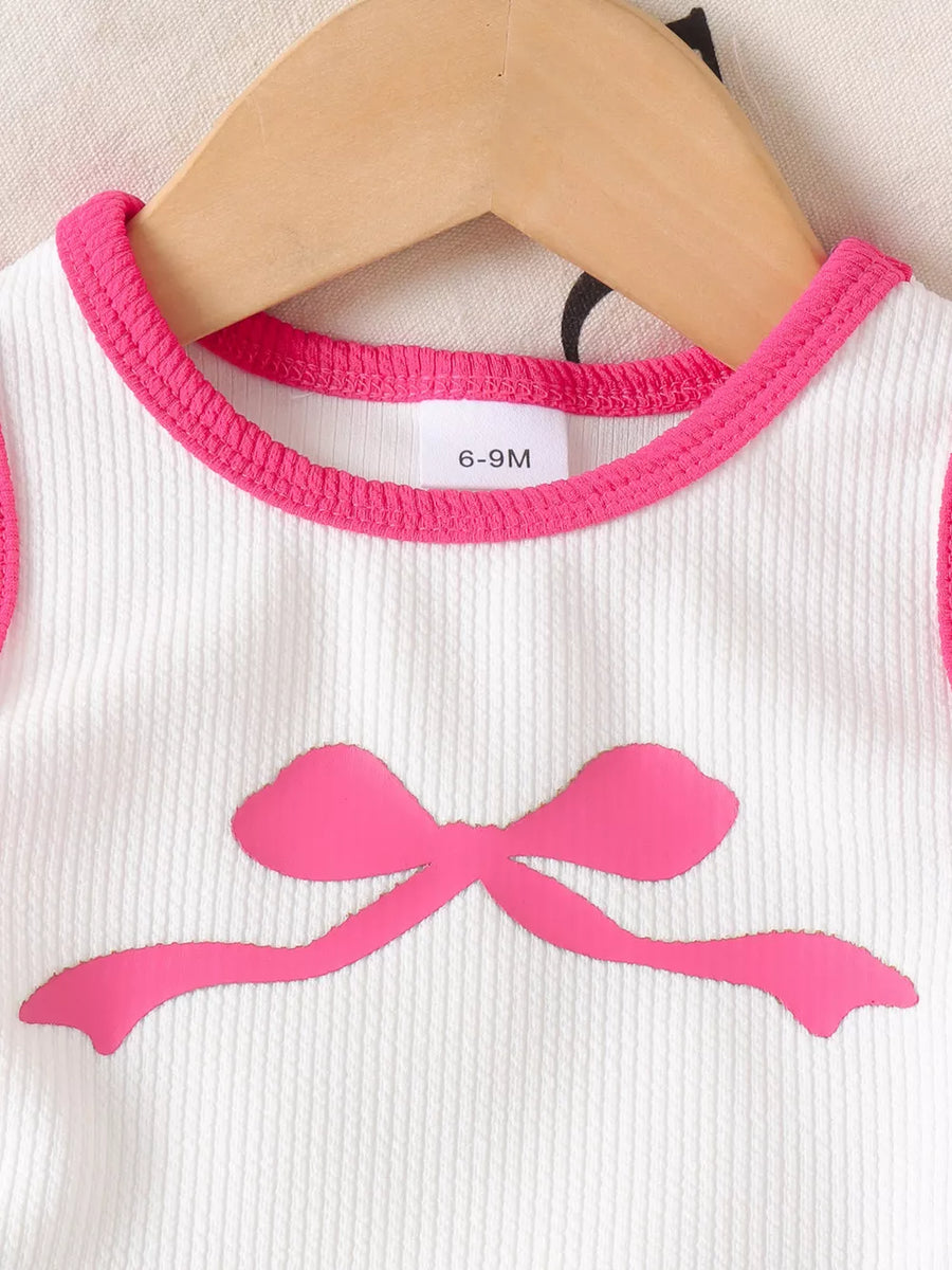 Children's Ribbed Bow Tank Top And Pants Set option 7