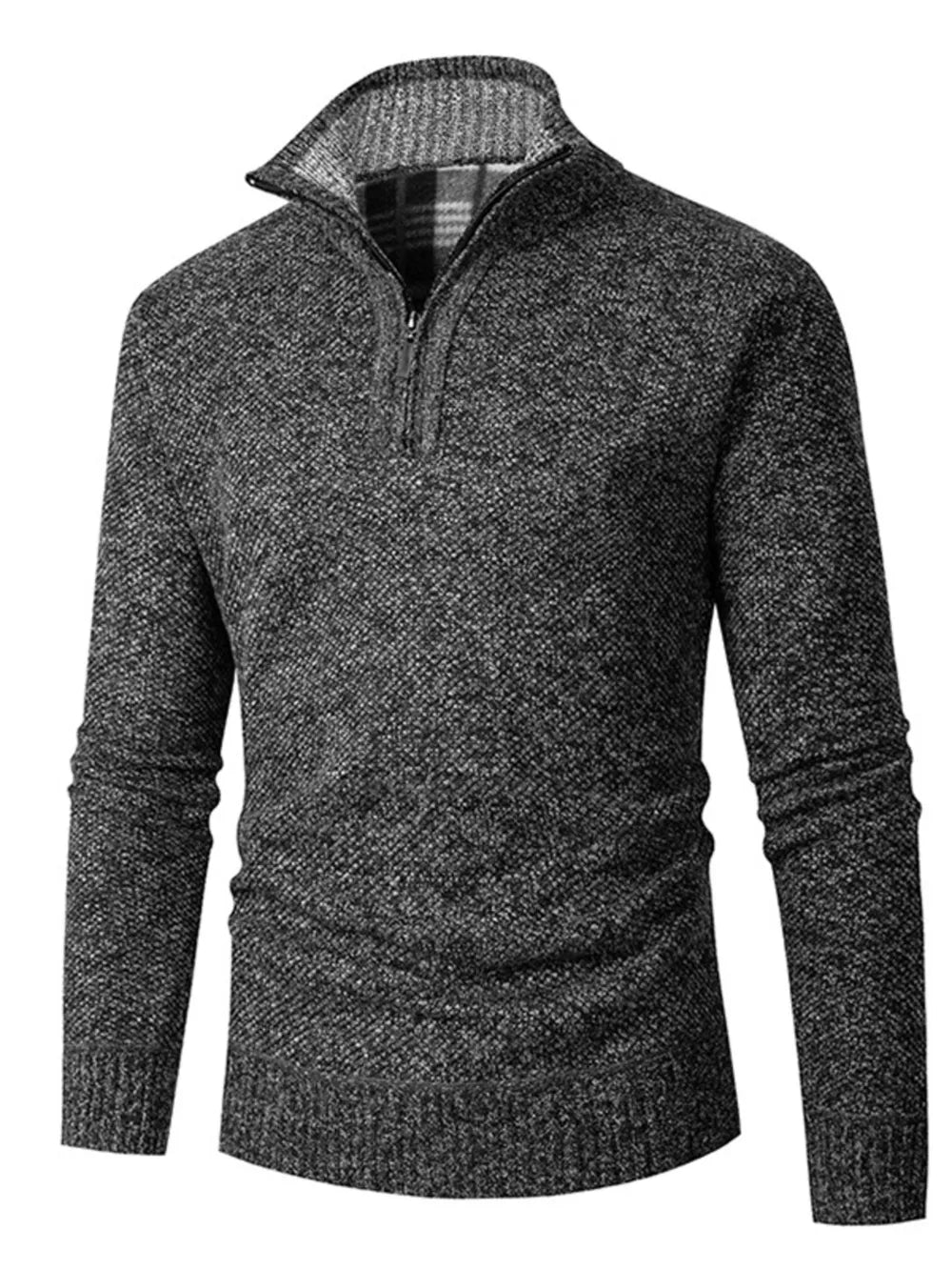 zip-up sweater in Wine Red with stretch and hip-length