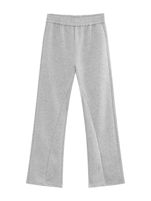Relaxed fit sweatpants in Flower Gray with adjustable waist and seam detail