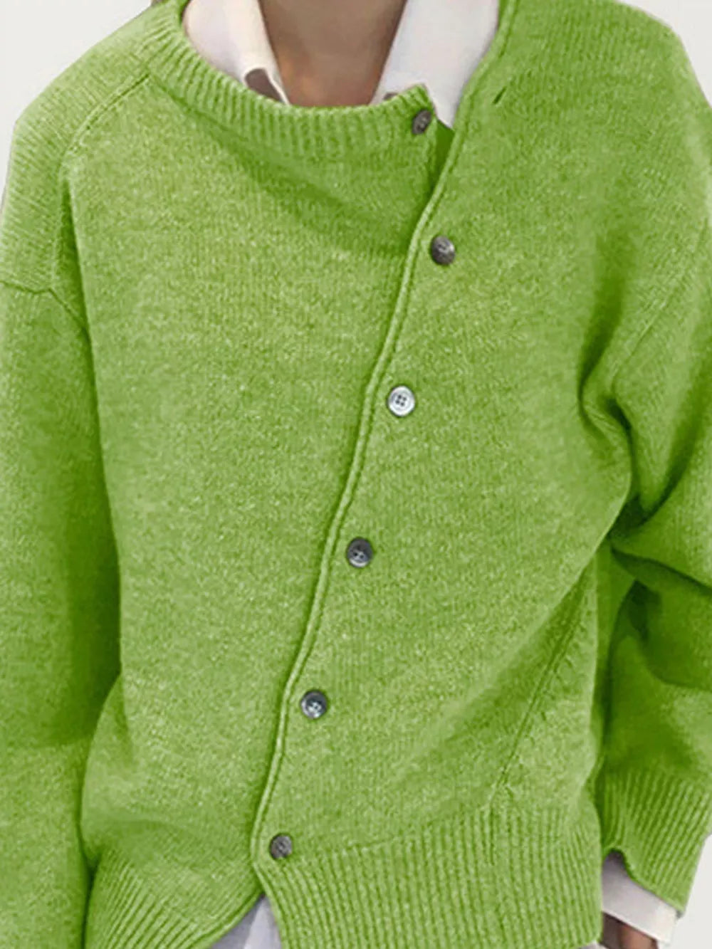 42% acrylic, 29% polyamide, 30% polyester fiber Care instructions: Machine wash cardigan in Mocha with relaxed silhouette