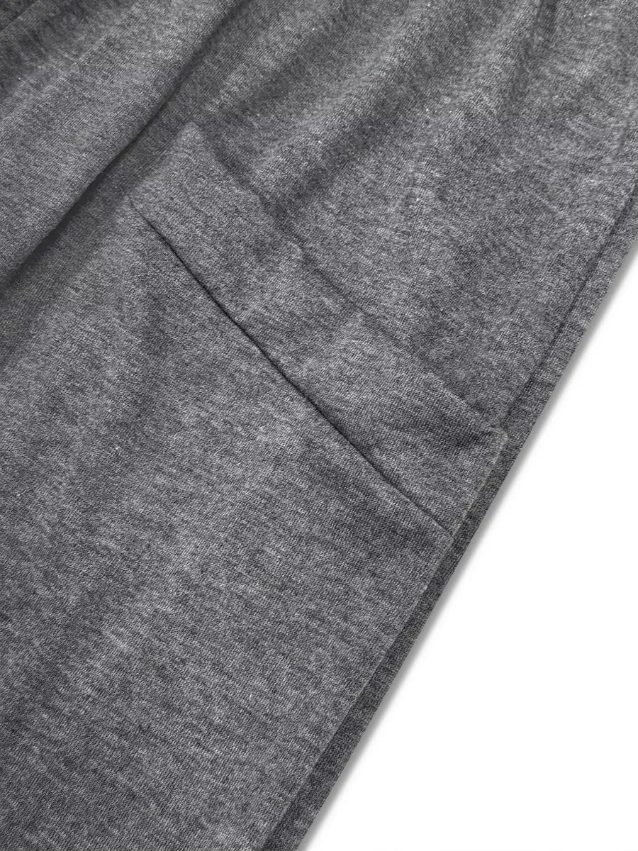 Dark gray plus size pajama pants with a visible pocket detail.