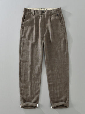 trousers in Brown with pocketed and full-length