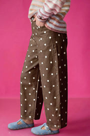 jeans featuring polka dot in Dark Brown with 72% cotton, 26% polyester, 2% elastane Care instructions: Machine wash cold