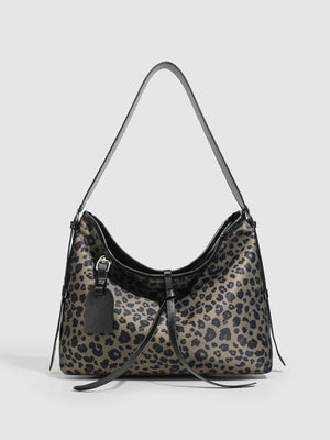 shoulder bag featuring leopard-print in Leopard Print with PU Leather Imported Size &amp texture