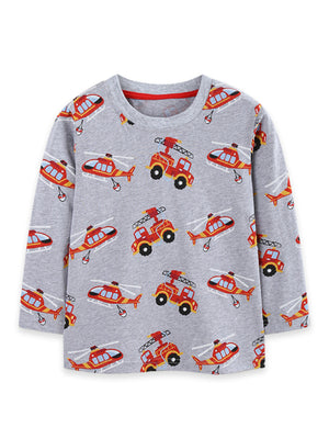 heather grey t-shirt with hip-length and pullover