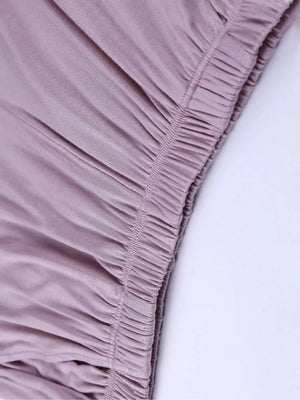 Pajama shorts in Bean Powder with ruched elastic waistband detail