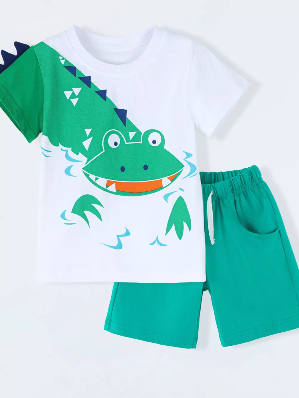 Children's Crocodile Print T-shirt And Shorts Set in this colorway