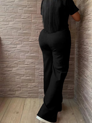 Leopard Print Crop Top And Wide Leg Pants Set option 5