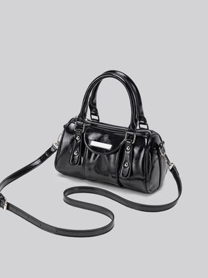 black with crossbody bag with top handle