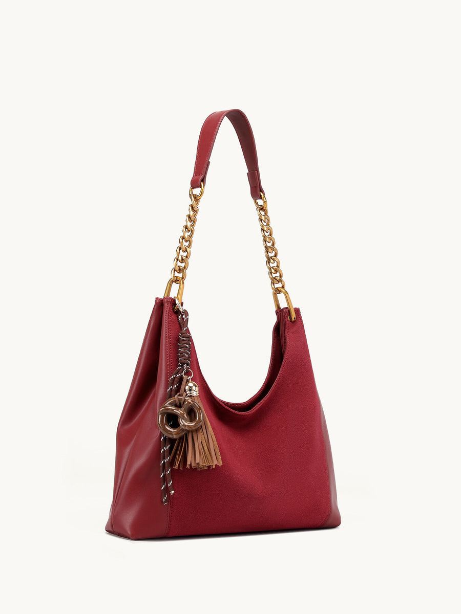 shoulder bag in Wine Red