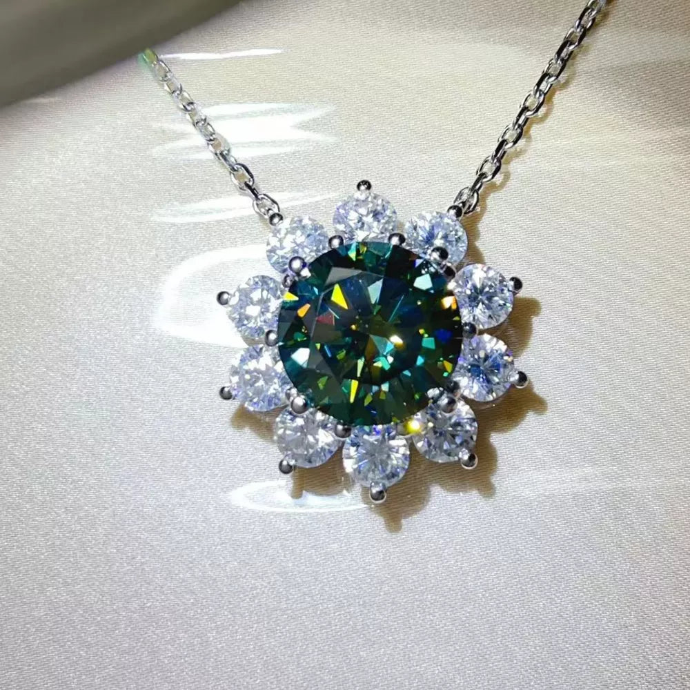 dark green necklace with floral and not applicable