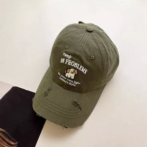 Black Dog Distressed Baseball Cap