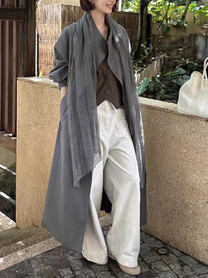 trench coat in Moss with tied and maxi