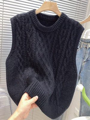 Off White relaxed sweater vest with crew neck