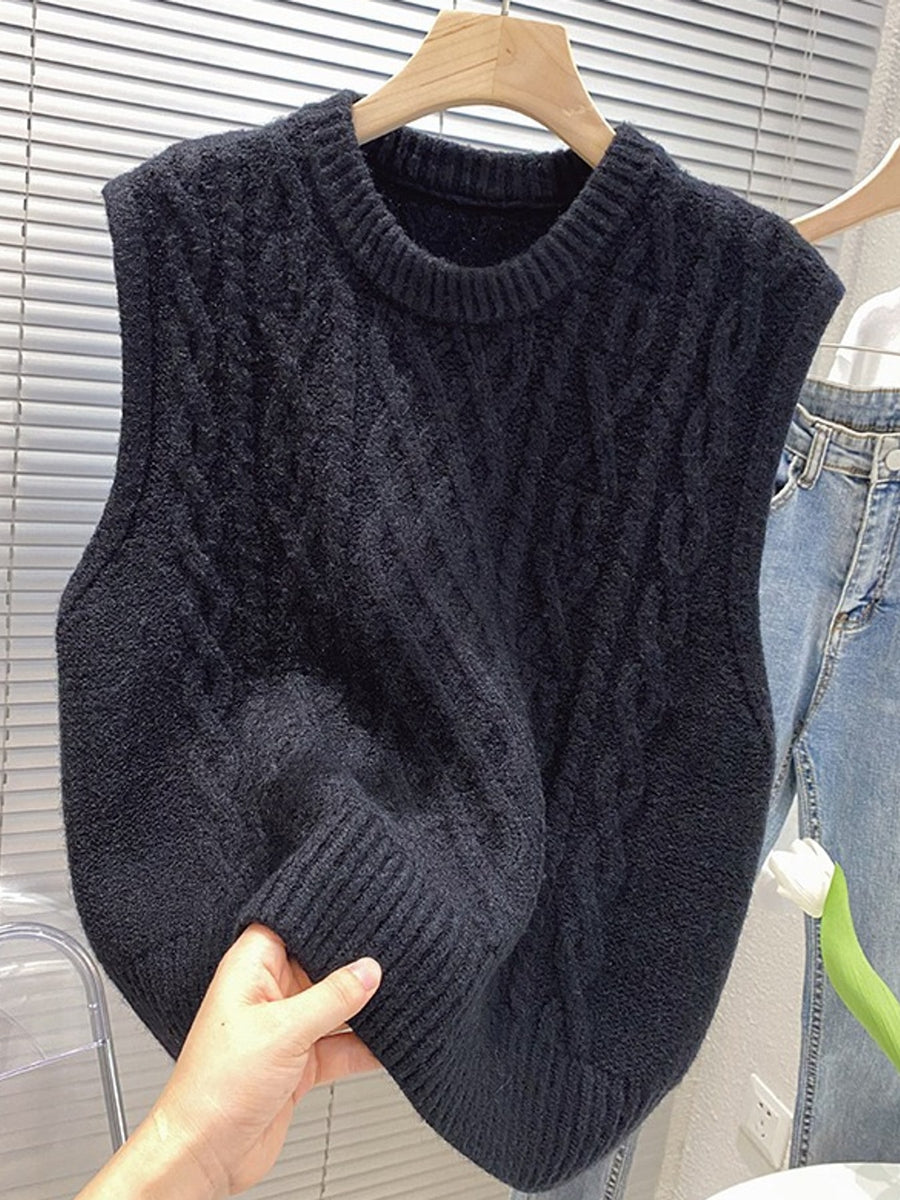 Off White relaxed sweater vest with crew neck