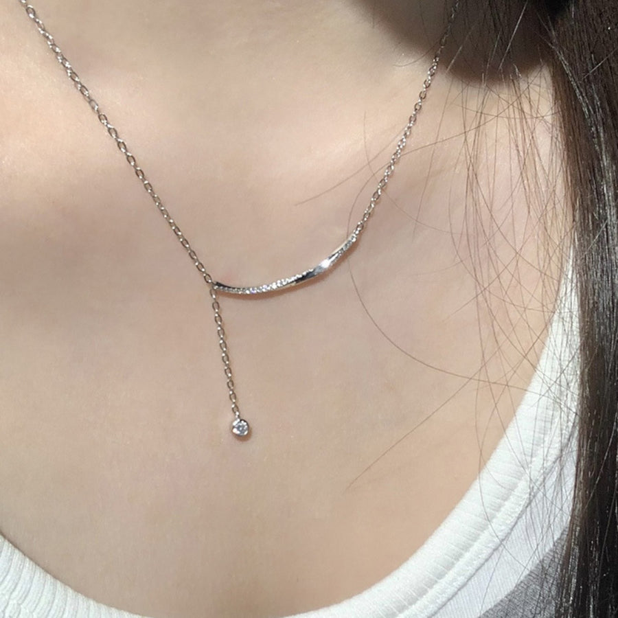 925 sterling silver Care instructions: Avoid wearing during exercise, as sweat w necklace in clear with fitted silhouette