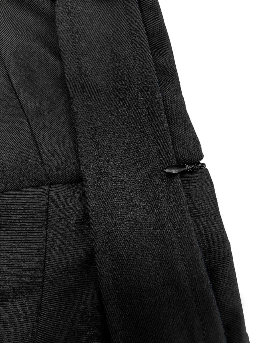 Black with A-line skirt with belted