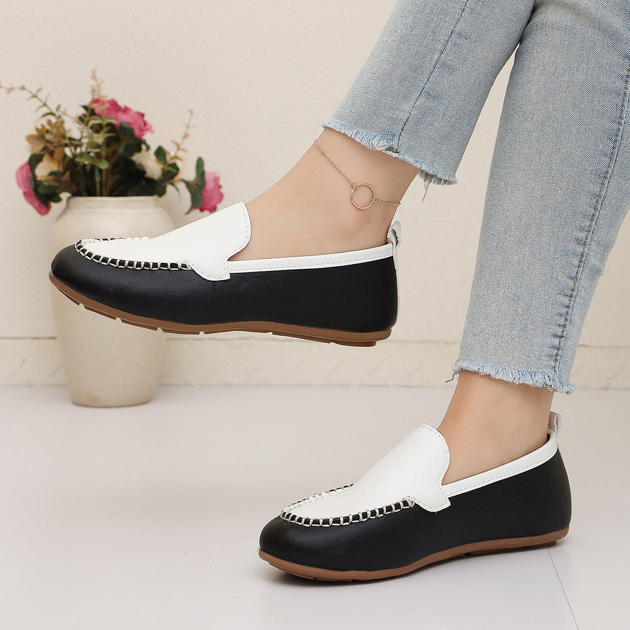 PU Leather,Rubber Imported Size &amp slip-ons in ivory with flat silhouette