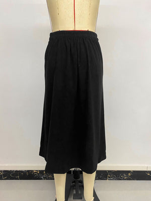 Black with midi skirt with buttoned 14