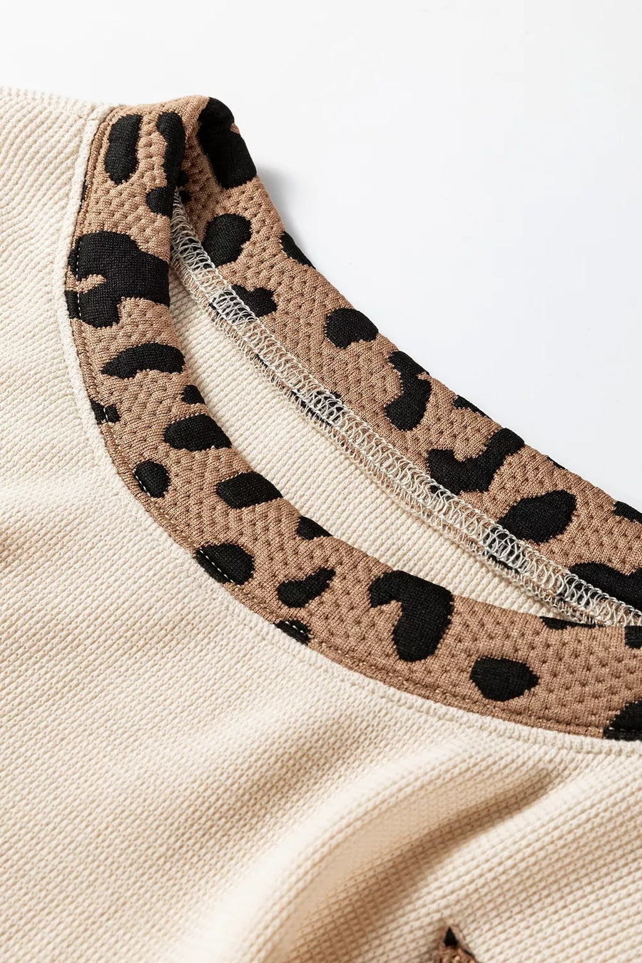 Contrast Leopard Star Patchwork Sweatshirt option 9