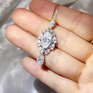 3 Carat 925 Sterling Silver Moissanite Pendant Necklace in this colorway